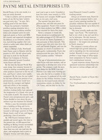 Archival Payne Metal Enterprises profile from 1984